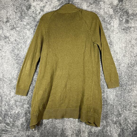 BP Sweater Womens Small Olive Green Open Front Cardigan Pockets Longline Knit - Picture 2 of 8